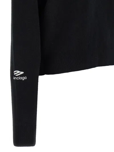Balenciaga Knitwear Crew Neck Sweater In Black