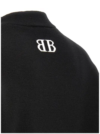Balenciaga Logo Knitwear Sweater With Ribbed Accents