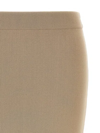 Max Mara Ribbed Texture Midi Length Elastic Waistband Skirt