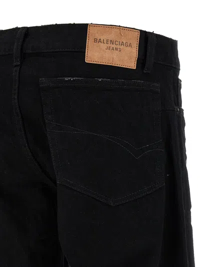 Balenciaga Fitted Low Waist Pants In Black