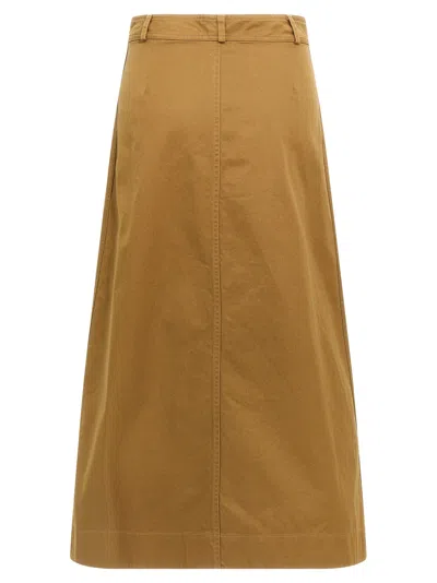 Saint Laurent Midi Skirt Skirts Brown In Brown