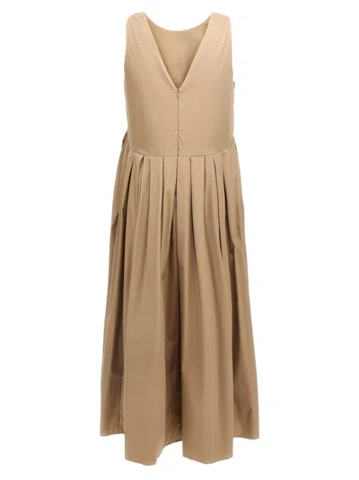 Max Mara Round Neck Sleeveless Dress In Blue
