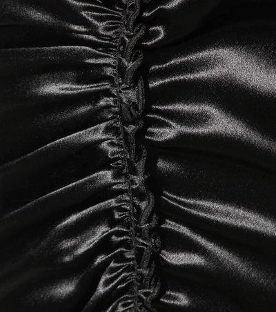 Shop Marc Jacobs Ruched Satin Dress In Black