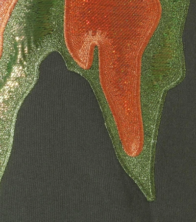 Shop Acne Studios Katja Embroidered Sweater Dress In Green