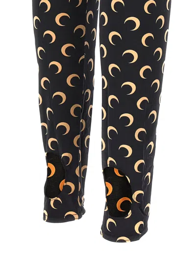 Marine Serre Crescent Moon-print Leggings In Black