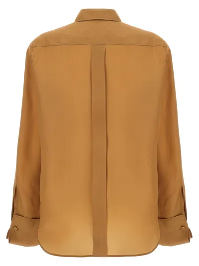 Max Mara 'nola' Sheer Fabric Shirt With Long Sleeves In Neutral