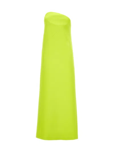 Sportmax Strapless Maxi Dress With Asymmetric Neckline And Front Slit