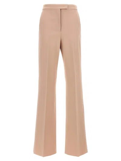 Max Mara Trousers Flared Leg Belt Loops In Pink