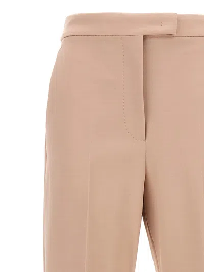 Max Mara Trousers Flared Leg Belt Loops In Pink