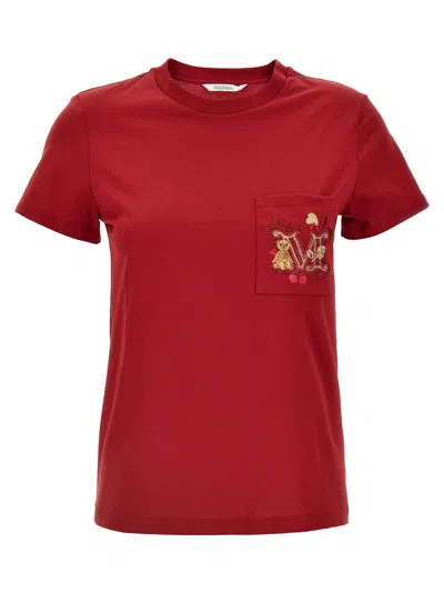 Max Mara Logo Embellished Crewneck T-shirt In Red
