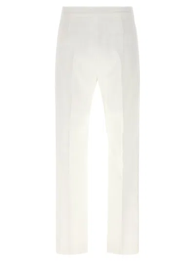 Max Mara White Cotton Okra Pants In White