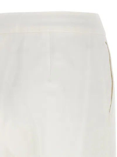 Max Mara White Cotton Okra Pants In White