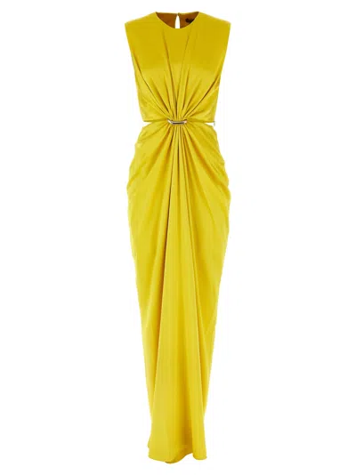 Max Mara Front Draped Dress With Metal Ring Accent