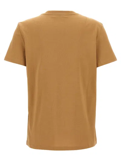 Max Mara Papaia Cotton T-shirt Embroidered Detail In Brown