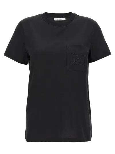 Max Mara Papaia Logo Cotton T-shirt In Black