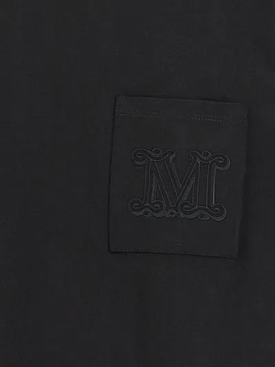 Max Mara Papaia Logo Cotton T-shirt In Black