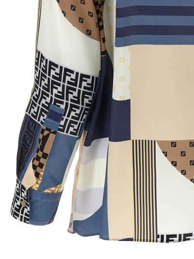 Fendi Camicia In Seta Stampata Donna In Multi