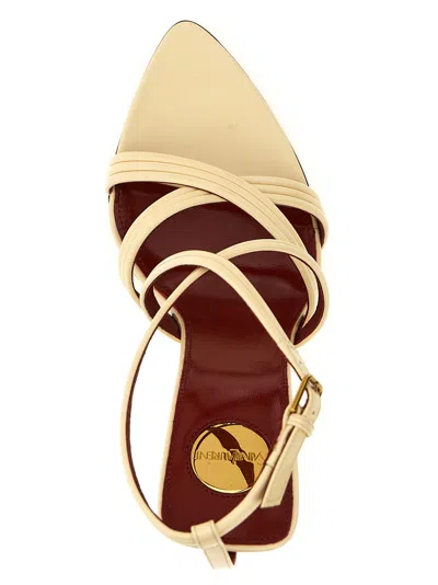 Saint Laurent Strappy Wedge Heel Sandals With Open Toe