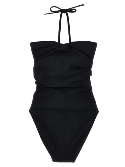 Rick Owens Prong Bather One-piece Swimsuit In Black