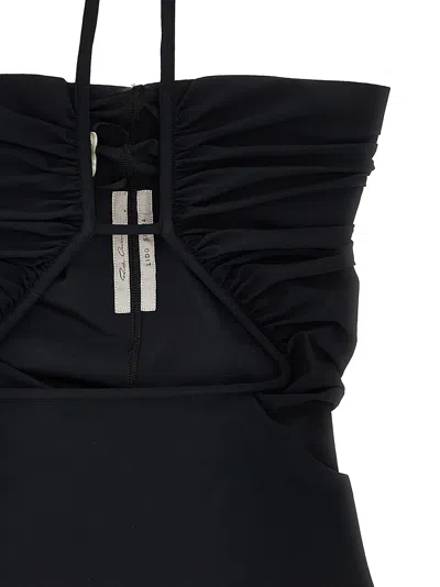 Rick Owens Prong Bather One-piece Swimsuit In Black