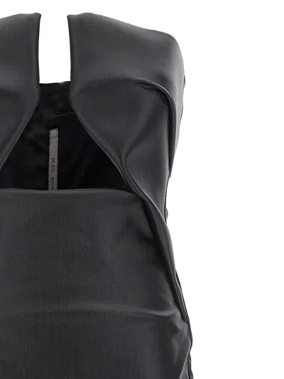 Rick Owens Form-fitting Black Evening Dress With Cutout Neckline