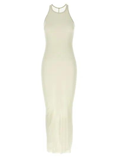 Rick Owens Ribbed Dress Dresses Beige In Neutral
