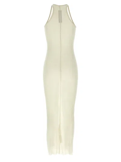 Rick Owens Ribbed Dress Dresses Beige In Neutral