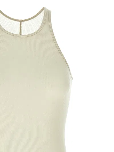 Rick Owens Ribbed Dress Dresses Beige In Neutral