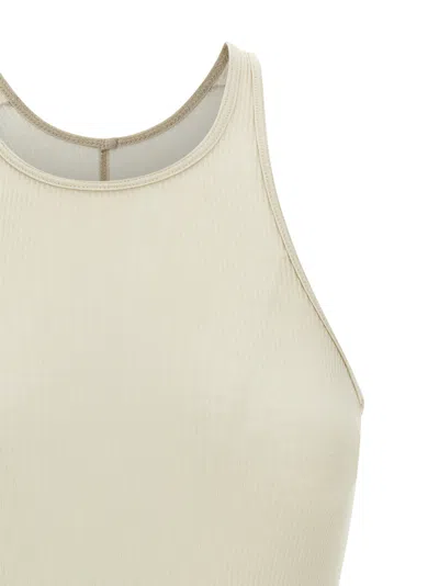Rick Owens Ribbed Tank Top Tops Beige