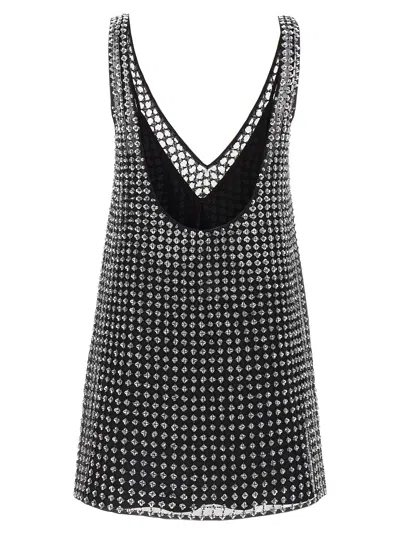 Max Mara Silk Organza Mini Dress With Floral Sequins