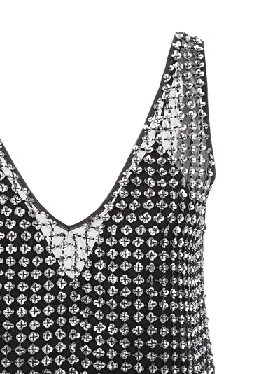Max Mara Silk Organza Mini Dress With Floral Sequins