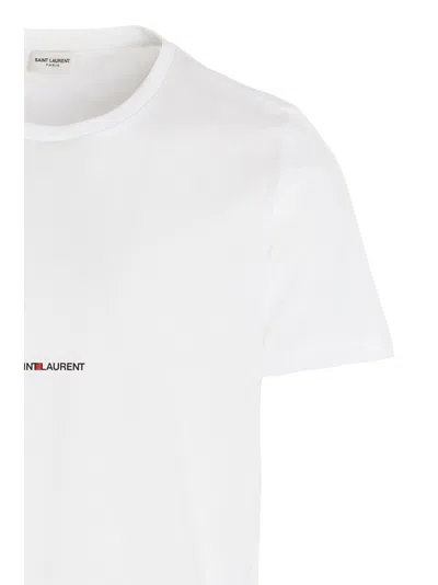 Saint Laurent Logo-print Cotton T-shirt In White