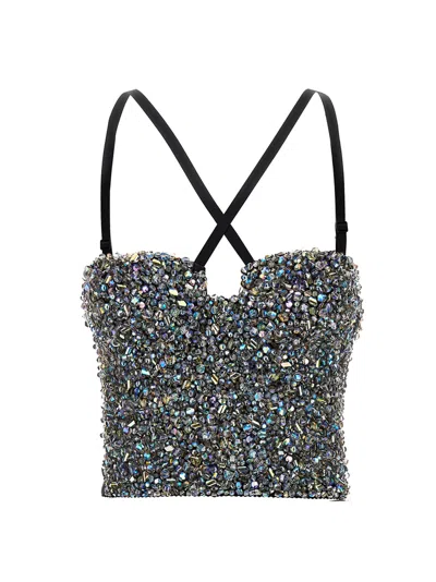 Dolce & Gabbana Bustier Top With Embroidered Sequins