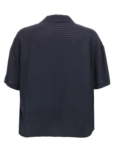 Saint Laurent Silk Polo Shirt In Blue