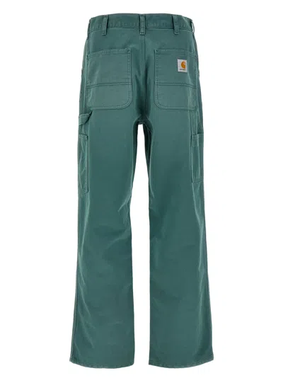 Carhartt Mens Silver Pine Brandon Wide-leg Relaxed-fit Denim Jeans In Green