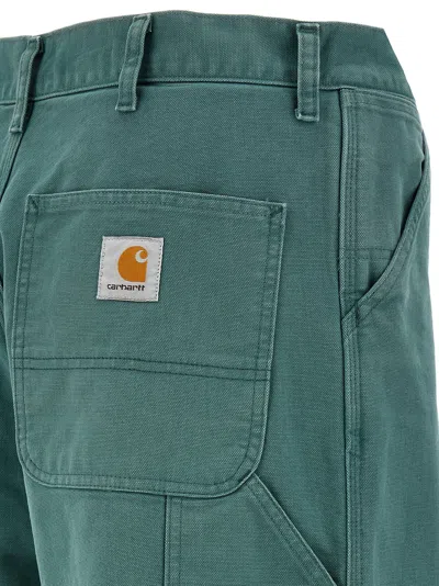 Carhartt Mens Silver Pine Brandon Wide-leg Relaxed-fit Denim Jeans In Green