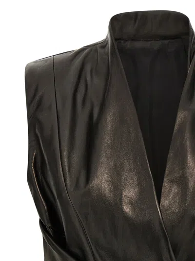 Rick Owens Black Sleeveless Strutter Vest In Black