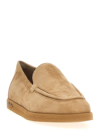 Max Mara Beige Goat Leather Loafers