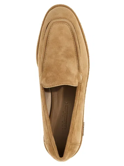 Max Mara Beige Goat Leather Loafers