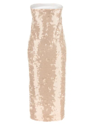 Sportmax Strapless Sequin Embellished Midi Dress