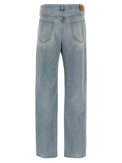 Saint Laurent Stonewashed Denim Trousers With Front And Back Pockets