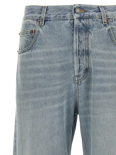 Saint Laurent Stonewashed Denim Trousers With Front And Back Pockets