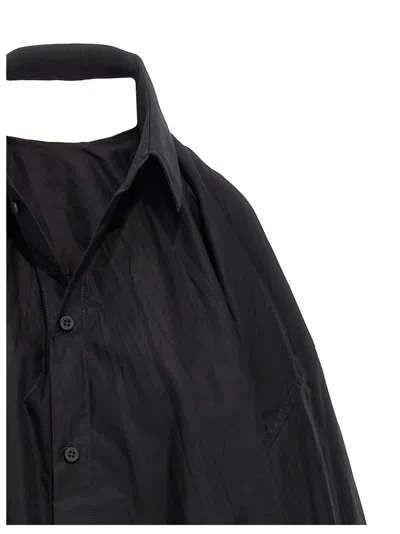 Balenciaga Suspended Cotton Poplin Dress In Black