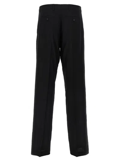 Rick Owens Wide-leg Tailored Wool Pants With Pleat Detail In Black