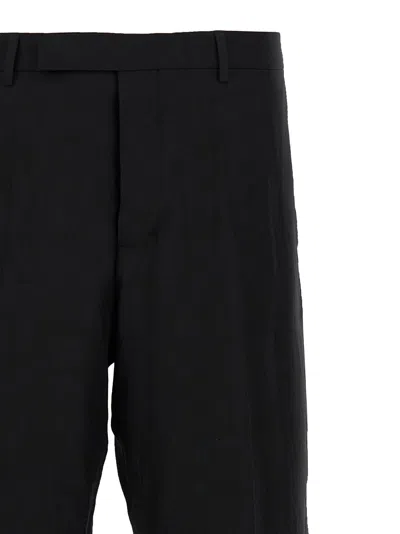 Rick Owens Wide-leg Tailored Wool Pants With Pleat Detail In Black