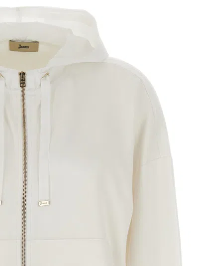 Herno Performance Hoodie With Adjustable Drawstring Hem In White