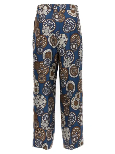 Max Mara Timeb Printed Casual Pants In Blue