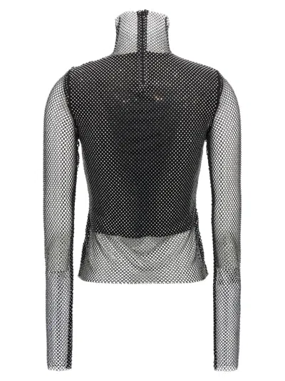 Sportmax Valdai Embellished Fishnet Crop Top