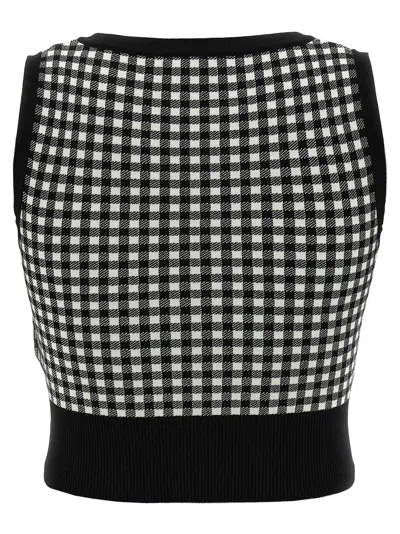 Max Mara Blackwhite Cropped Vest In Black