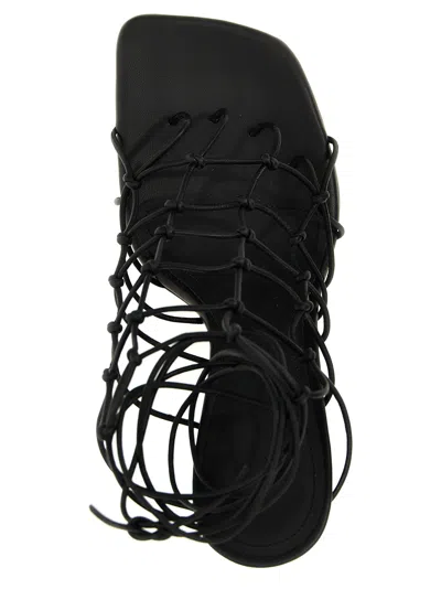 Rick Owens 80mm Web Cantilever Leather Sandals In Black